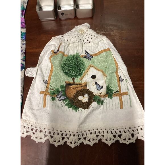 Floral Apron, Dish Towel And Tin Stackers (3) - Picture 2 of 6